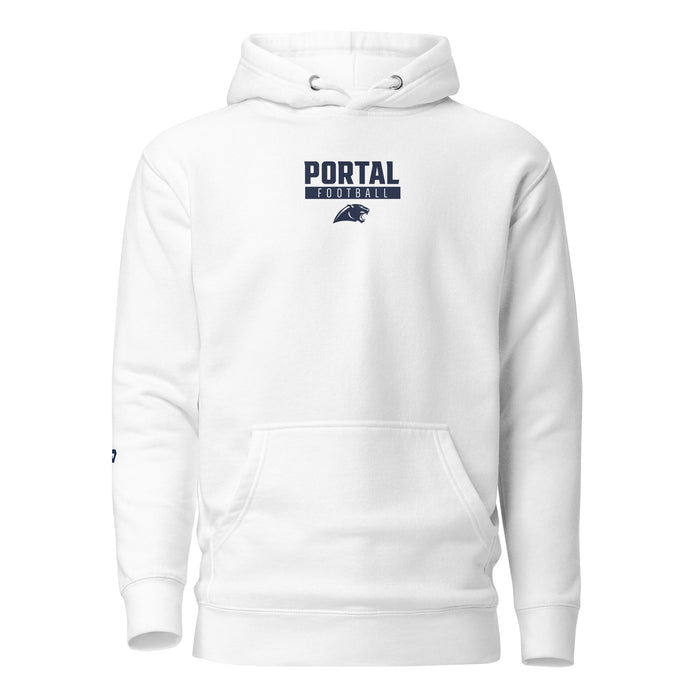 Portal Panthers Embroidered Logo Unisex Hoodie - White