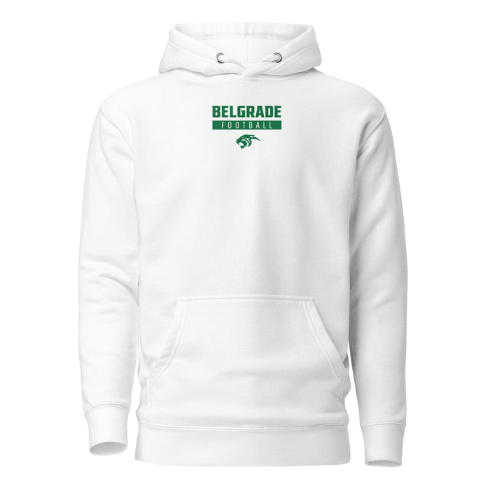 Belgrade High School Embroidered Logo Unisex Hoodie - White