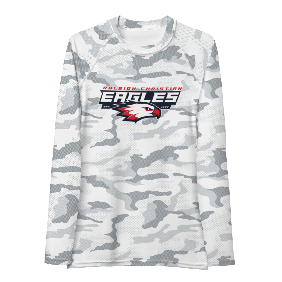 Raleigh Christian Academy Women's White Camo LS Compression Shirt