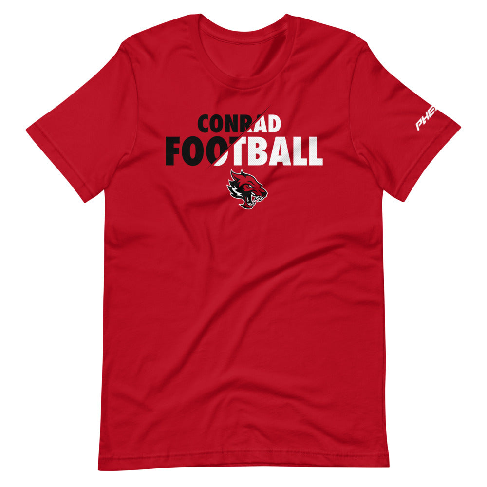 Conrad Football Logo Tee - Red — Phenom Fans